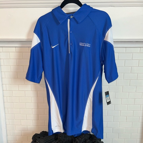 Nike Blue University of Kentucky track and field Polo - Picture 1 of 3